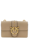 Pinko Love One Greige Leather Crossbody Bag