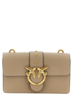 Pinko Love One Greige Leather Crossbody Bag