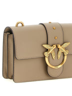Pinko Love One Greige Leather Crossbody Bag