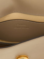 Pinko Love One Greige Leather Crossbody Bag
