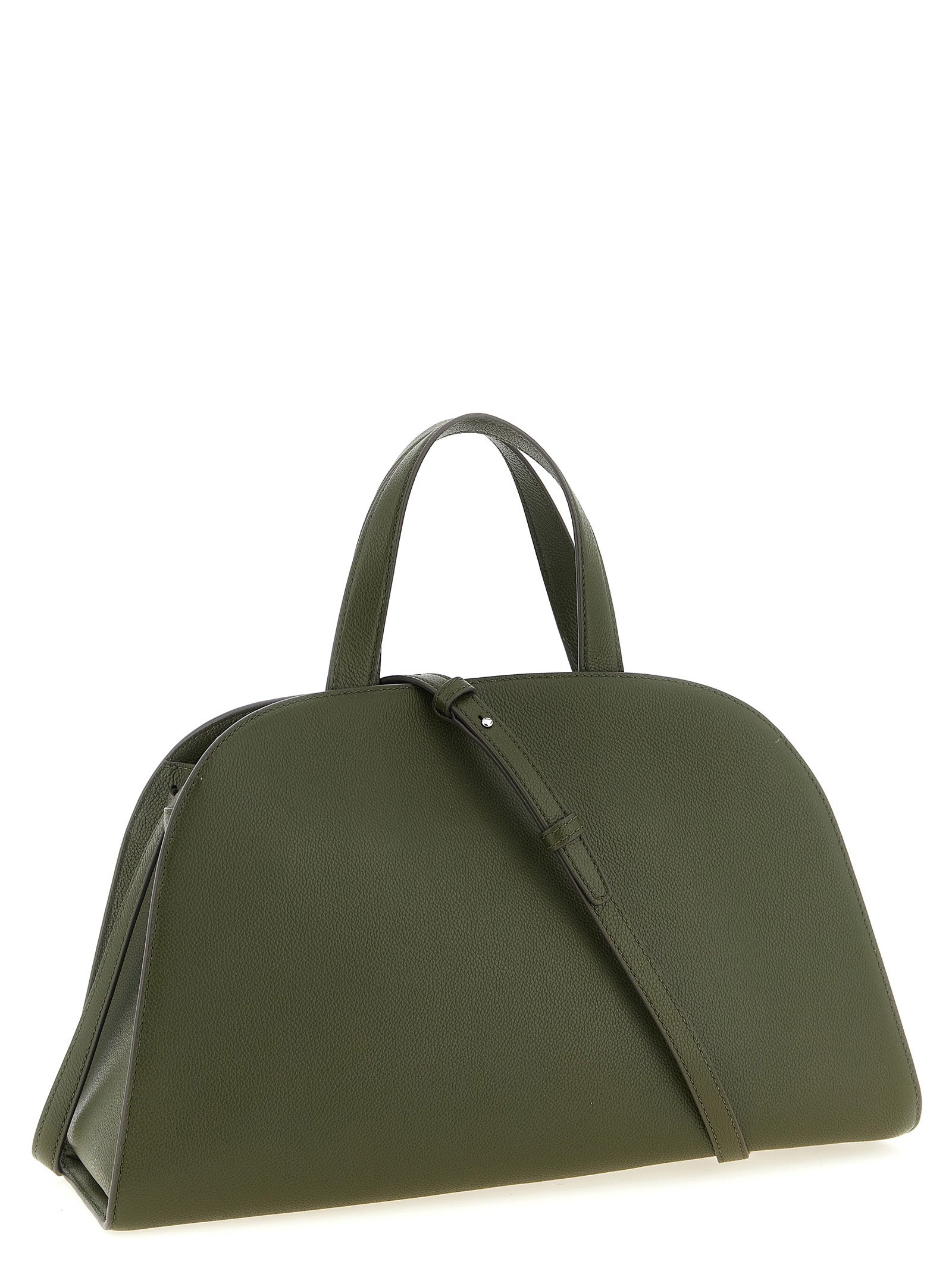 Tory Burch Romy Bauletto Dark Olive Leather Handbag