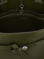 Tory Burch Romy Bauletto Dark Olive Leather Handbag