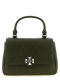 Tory Burch Mini Charlie Dark Olive Quilted Leather Crossbody Bag