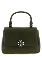 Tory Burch Mini Charlie Dark Olive Quilted Leather Crossbody Bag