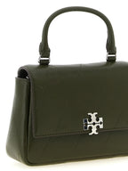 Tory Burch Mini Charlie Dark Olive Quilted Leather Crossbody Bag