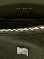 Tory Burch Mini Charlie Dark Olive Quilted Leather Crossbody Bag