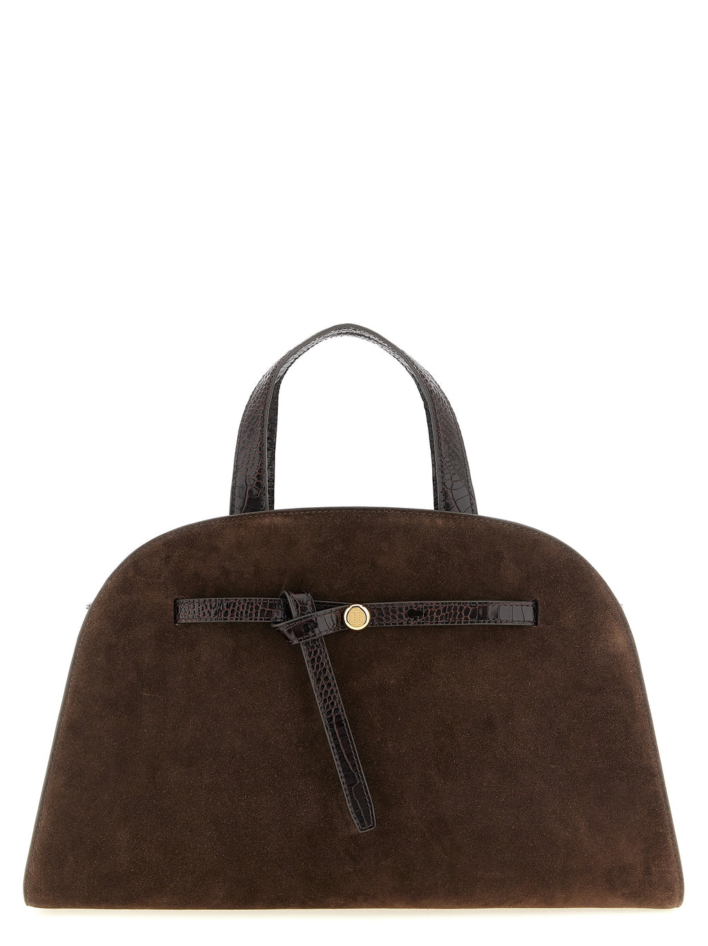 Tory Burch Romy Dark Cocoa Suede Bauletto Bag