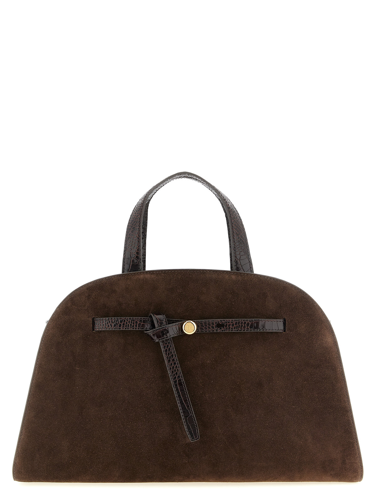 Tory Burch Romy Dark Cocoa Suede Bauletto Bag