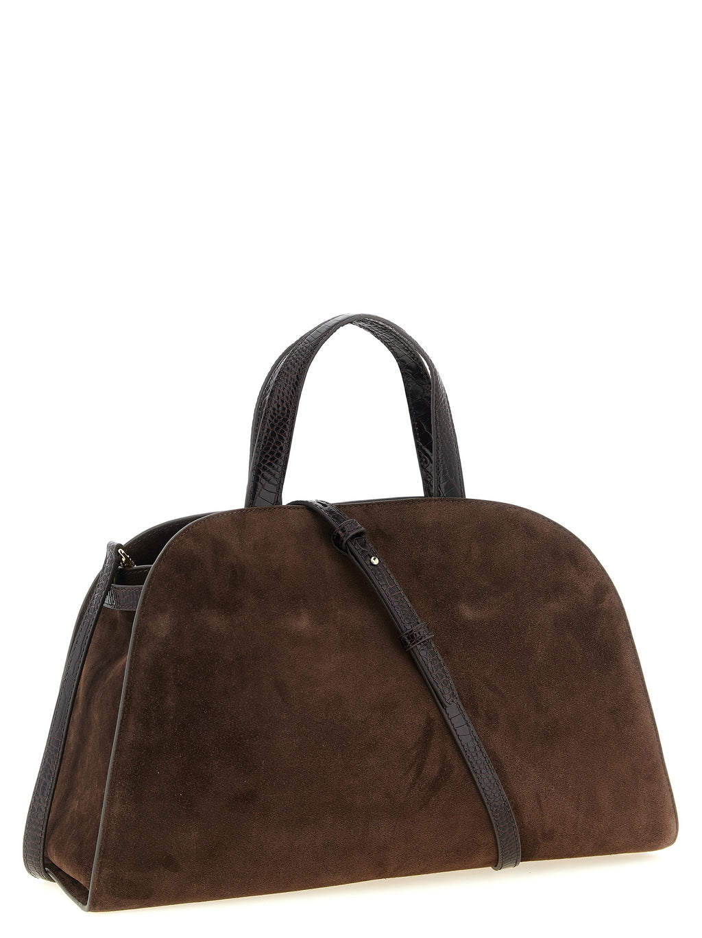Tory Burch Romy Dark Cocoa Suede Bauletto Bag