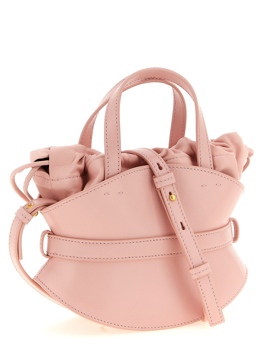 Balmain Shuffle Mini Leather Bag Pale Pink