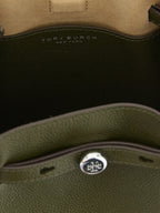 Tory Burch Romy Olive Leather Bucket Bag