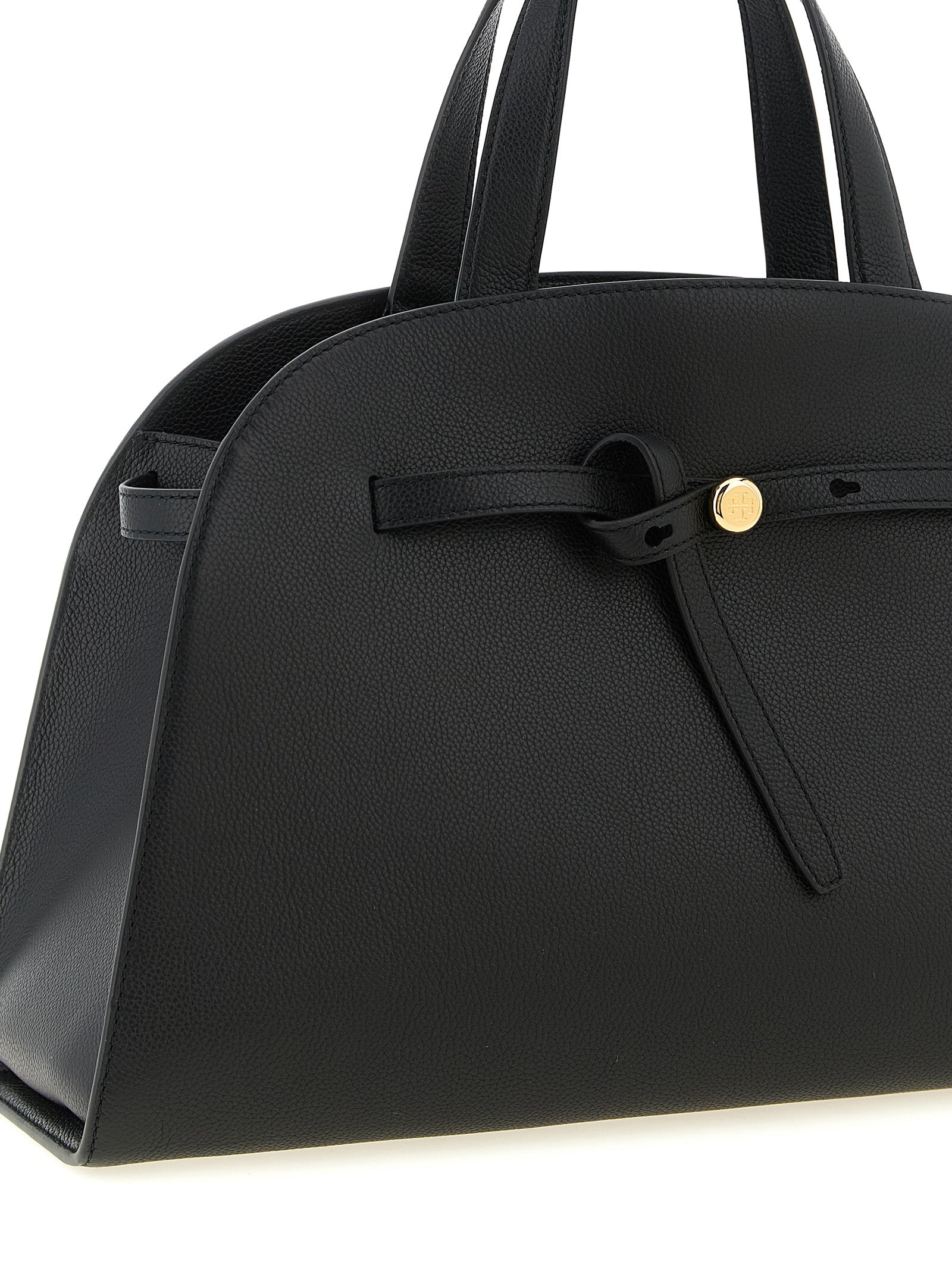 Tory Burch Romy Trunk Black Leather Bag