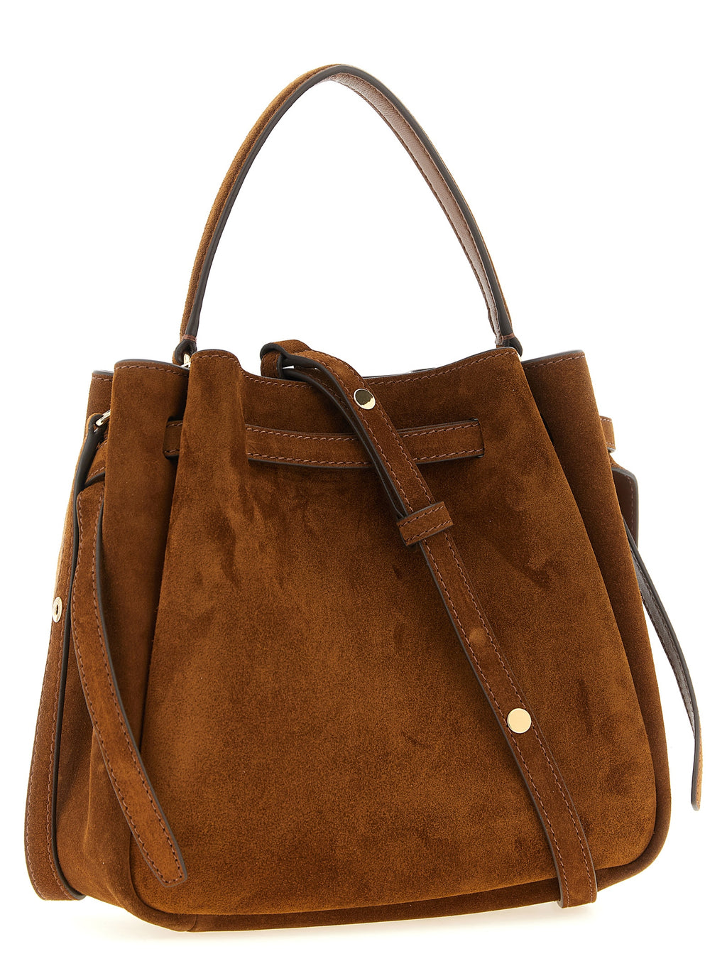 Tory Burch Romy Brown Suede Bucket Bag