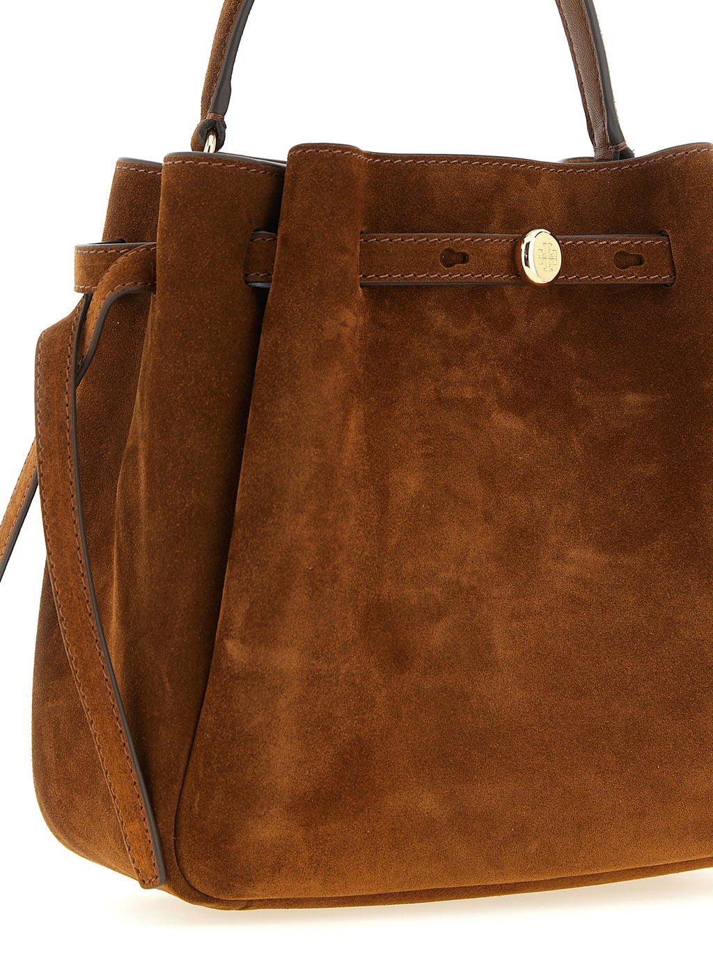 Tory Burch Romy Brown Suede Bucket Bag