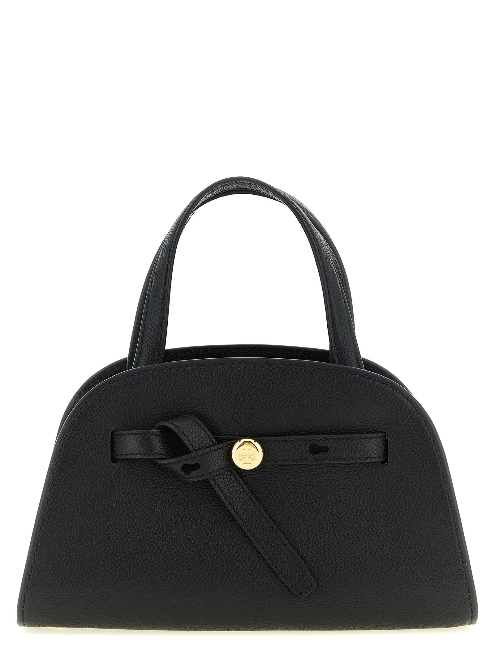 Tory Burch Romy Small Bauletto Black Leather Bag