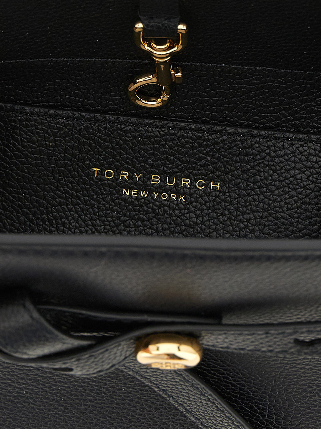 Tory Burch Romy Small Bauletto Black Leather Bag