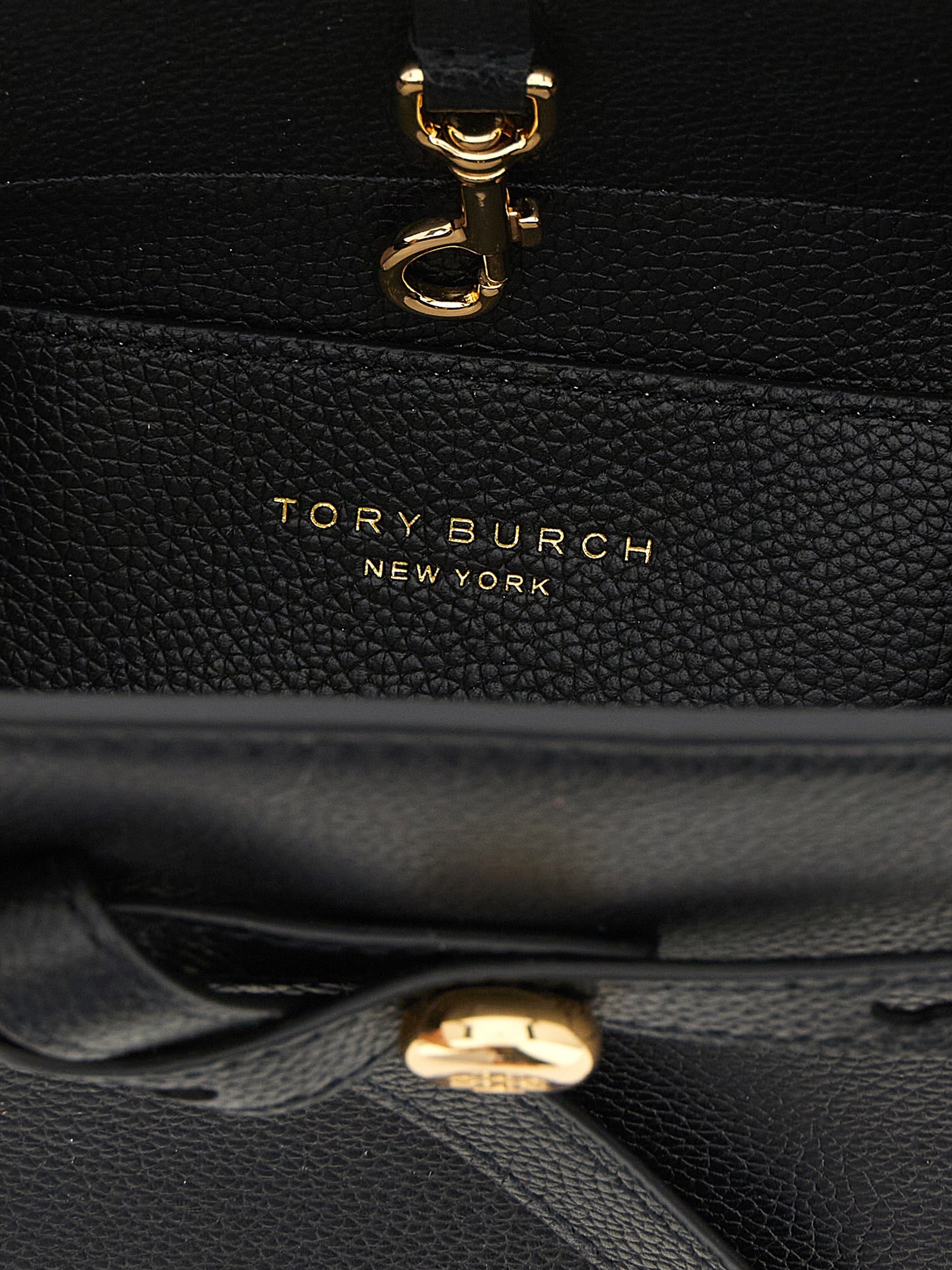 Tory Burch Romy Small Bauletto Black Leather Bag