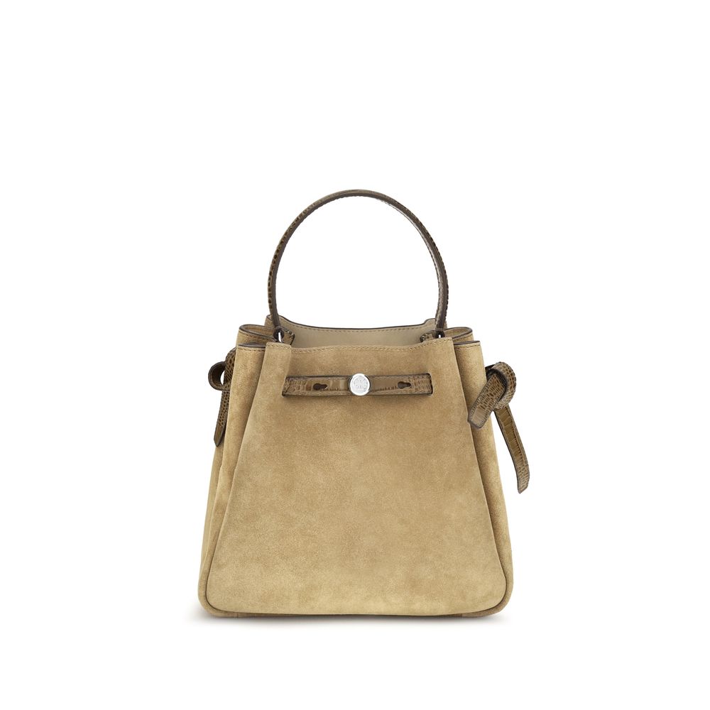 Tory Burch Romy Beige Suede Bucket Bag