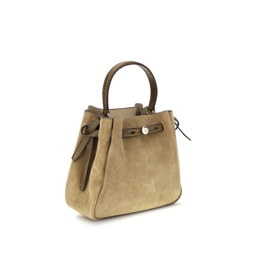 Tory Burch Romy Beige Suede Bucket Bag