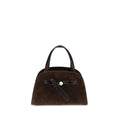 Tory Burch Small Romy Brown Suede Top Handle Bag
