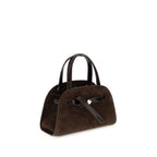 Tory Burch Small Romy Brown Suede Top Handle Bag