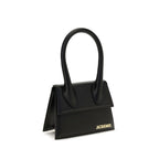 Jacquemus Le Chiquito Medium Black Leather Top Handle Bag