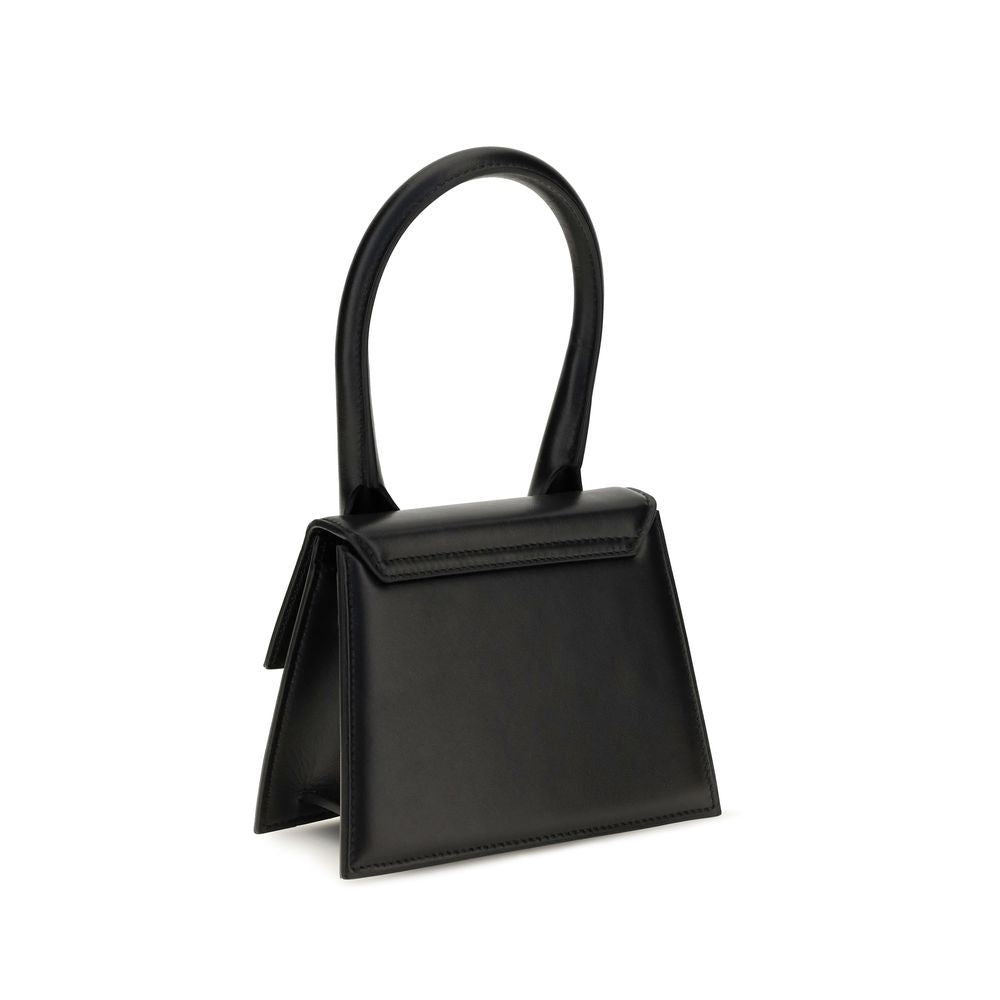 Jacquemus Le Chiquito Medium Black Leather Top Handle Bag
