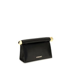 Jacquemus Rond Carré Black Leather Top Handle Bag