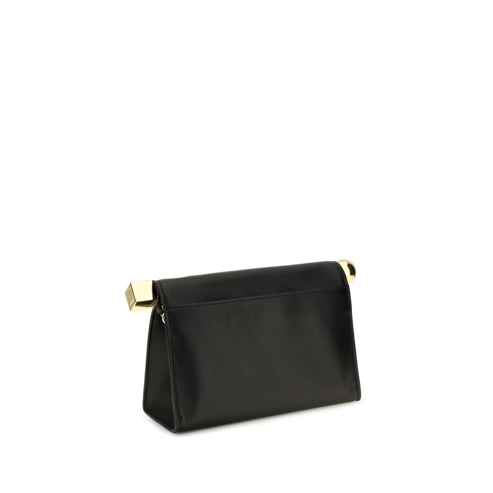 Jacquemus Rond Carré Black Leather Top Handle Bag