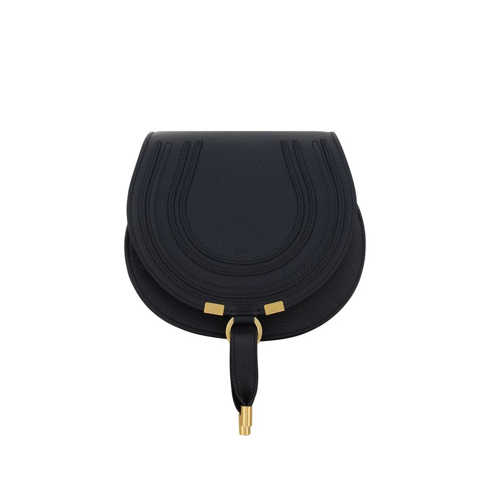 Chloé Small Marcie Black Leather Shoulder Bag