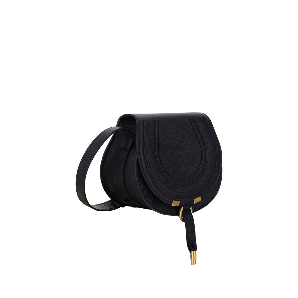 Chloé Small Marcie Black Leather Shoulder Bag