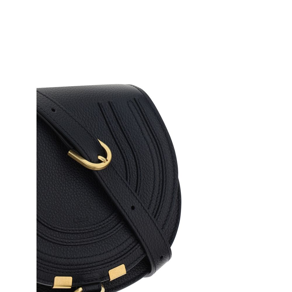 Chloé Small Marcie Black Leather Shoulder Bag