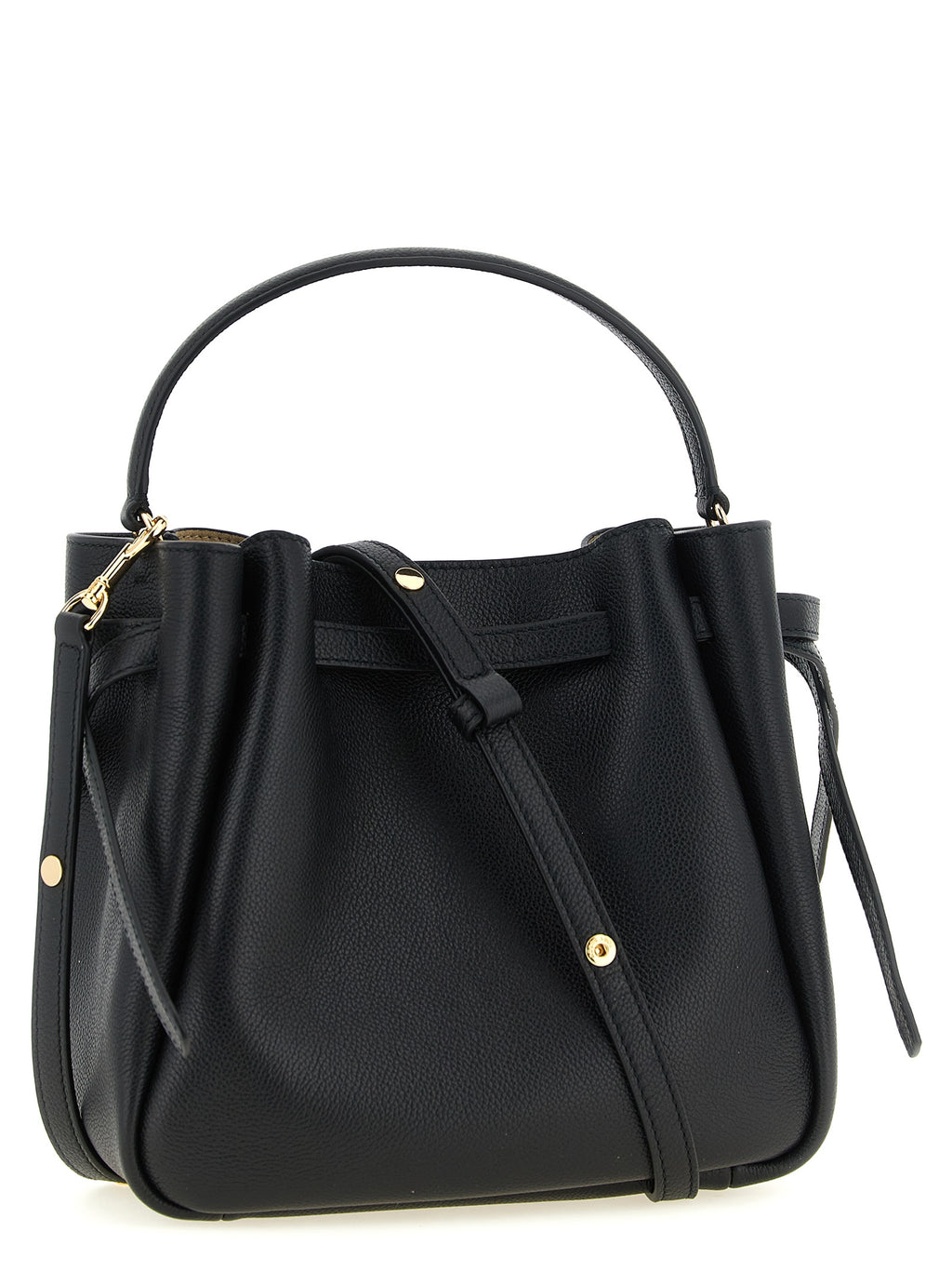 Tory Burch Romy Black Leather Bucket Bag