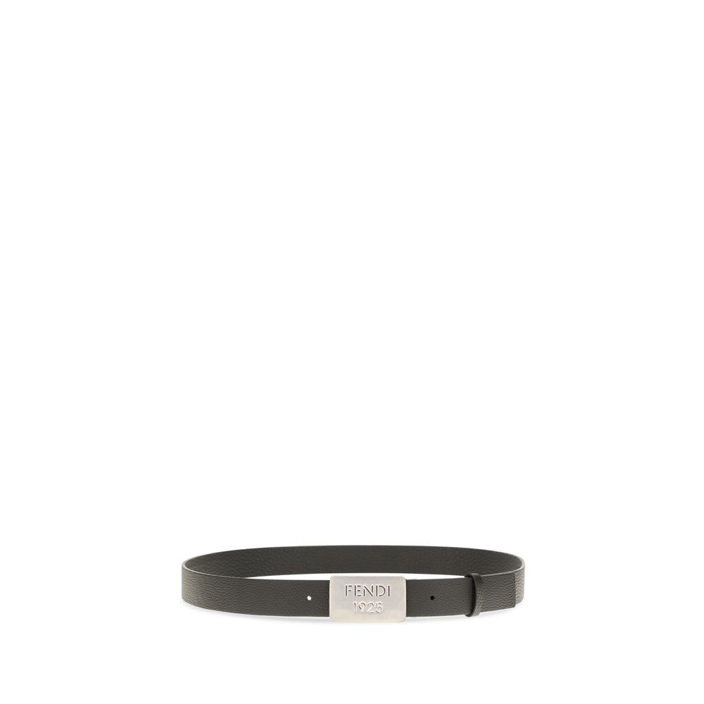 Fendi 1925 Cuoio Romano Leather Belt Black 3cm