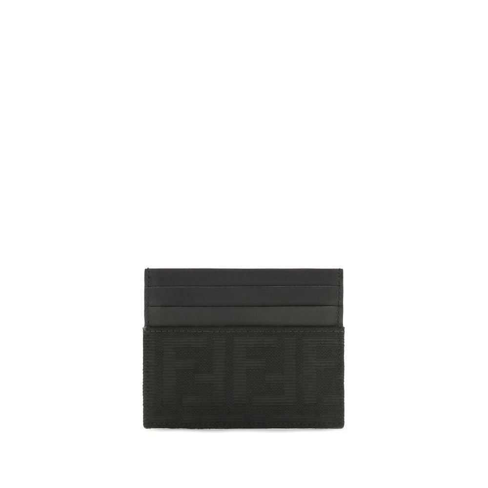 Fendi FF Jacquard Black Card Holder