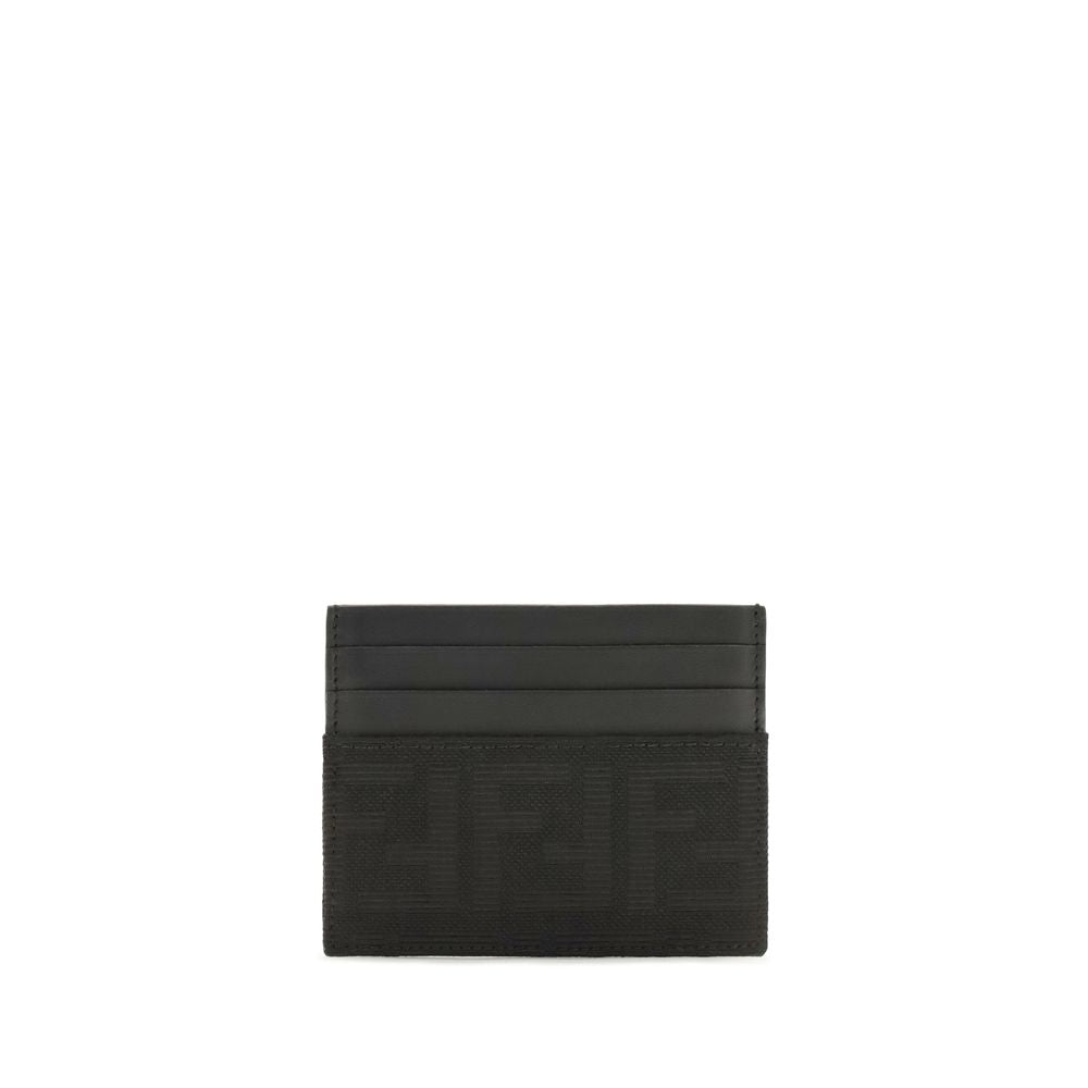 Fendi FF Jacquard Black Card Holder