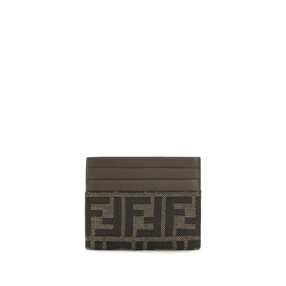 Fendi FF Jacquard Brown Card Holder