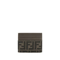 Fendi FF Jacquard Brown Card Holder
