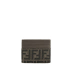 Fendi FF Jacquard Brown Card Holder