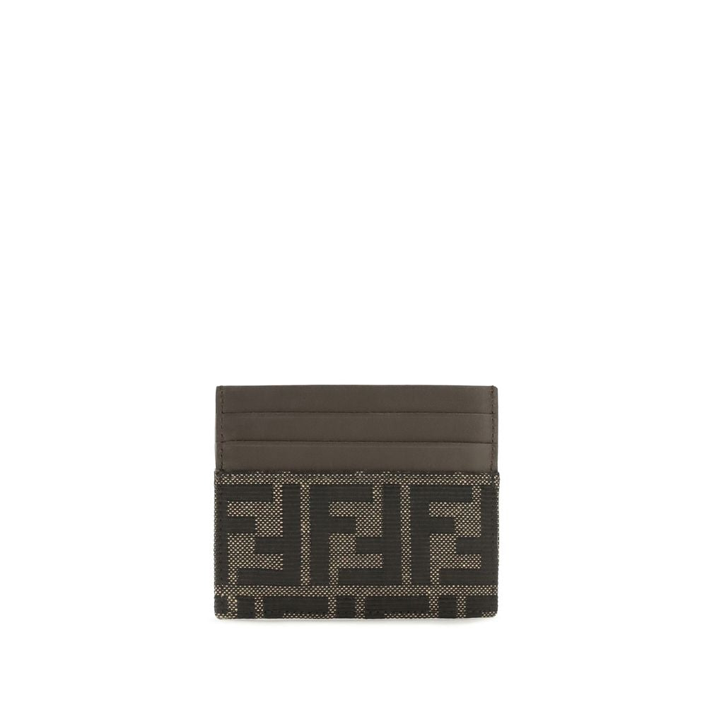 Fendi FF Jacquard Brown Card Holder
