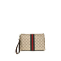 Gucci GG Web Beige Canvas Pouch