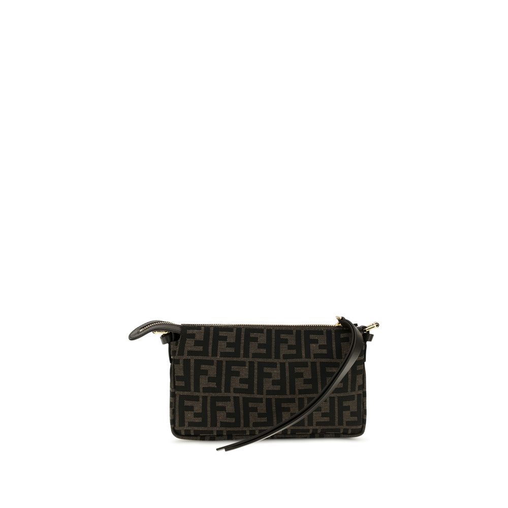 Fendi FF Jacquard Brown Shoulder Bag