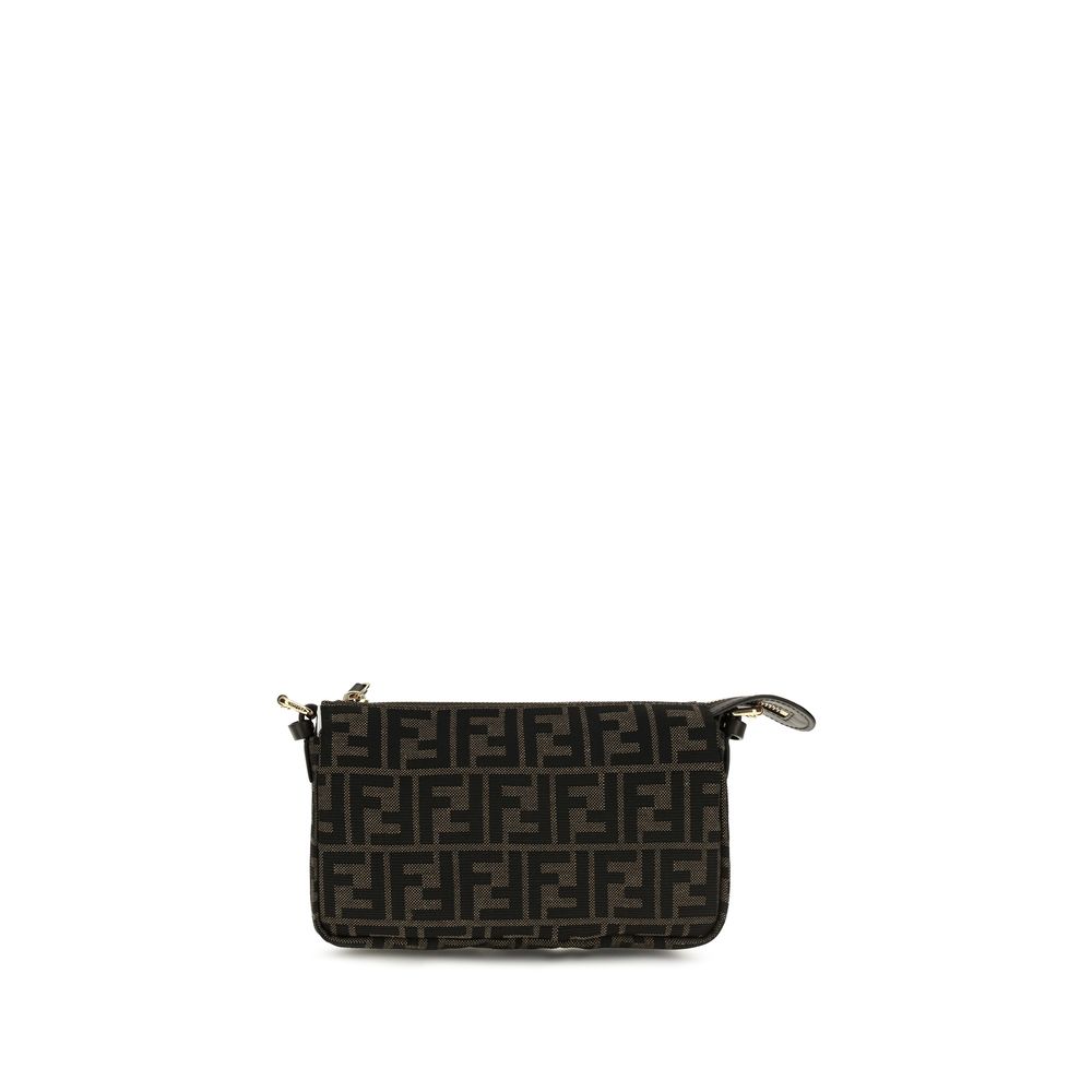 Fendi FF Jacquard Brown Shoulder Bag