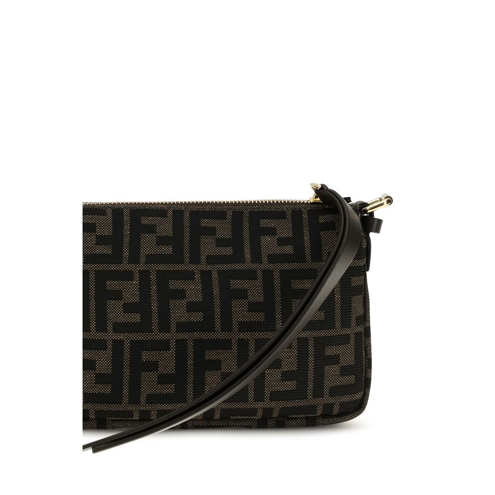 Fendi FF Jacquard Brown Shoulder Bag