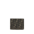 Fendi FF Jacquard Brown Bifold Card Holder