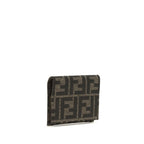 Fendi FF Jacquard Brown Bifold Card Holder