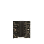 Fendi FF Jacquard Brown Bifold Card Holder