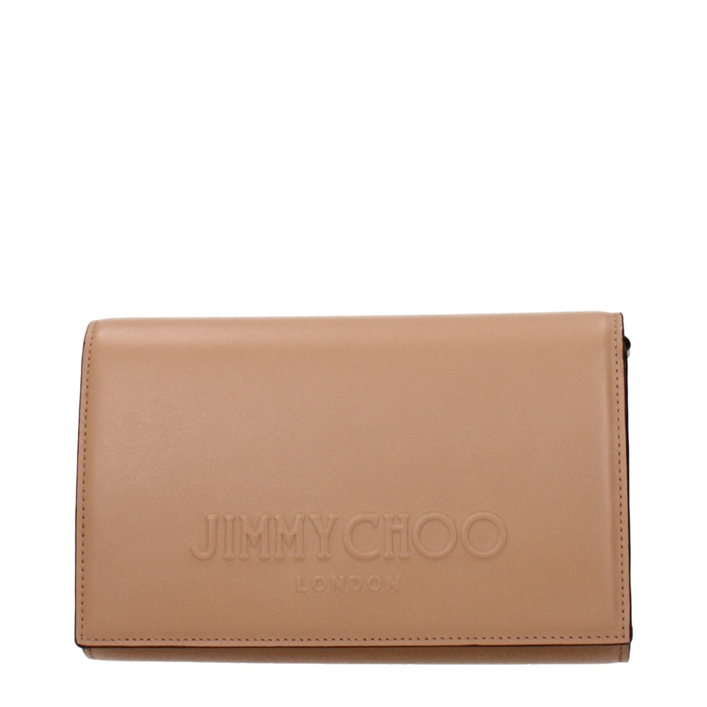 Jimmy Choo Avenue Brown Leather Clutch Bag