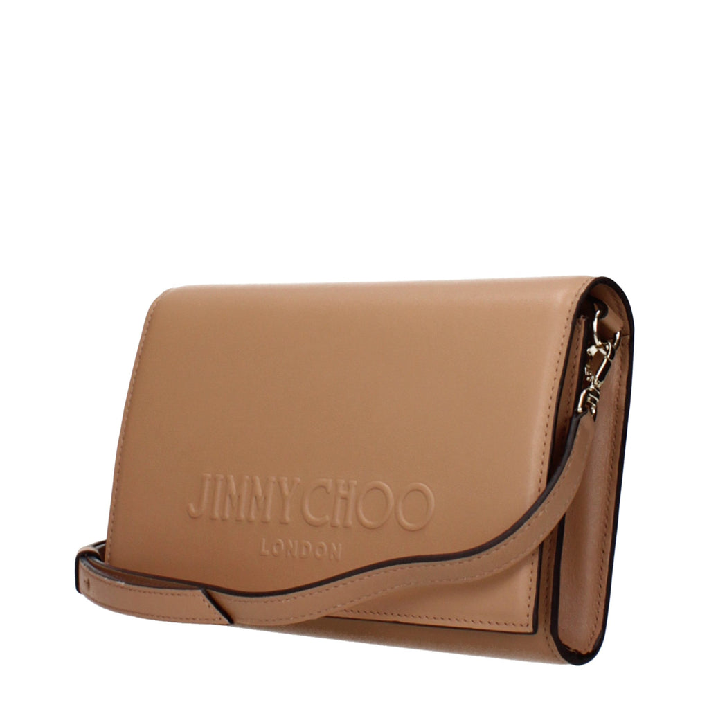 Jimmy Choo Avenue Brown Leather Clutch Bag