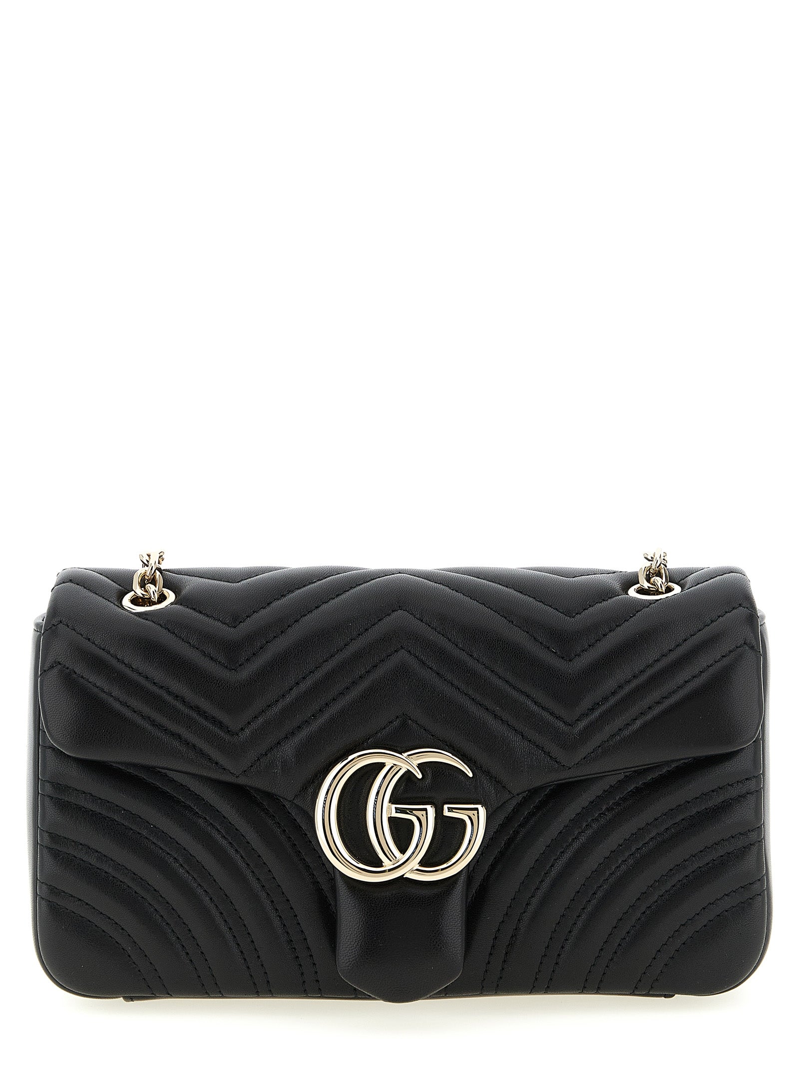 Gucci GG Marmont Black Leather Chain Shoulder Bag